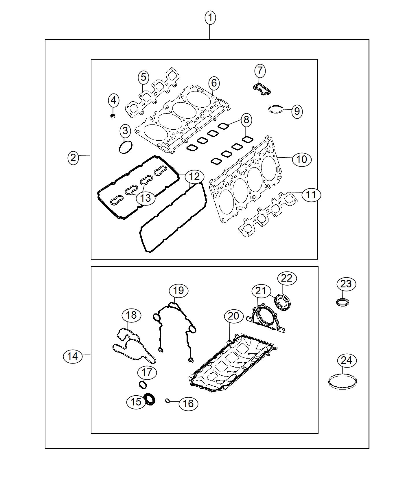 Diagram Engine Gasket/Install Kits 5.7L [5.7L V8 HEMI MDS VVT Engine]. for your 2000 Chrysler 300  M 