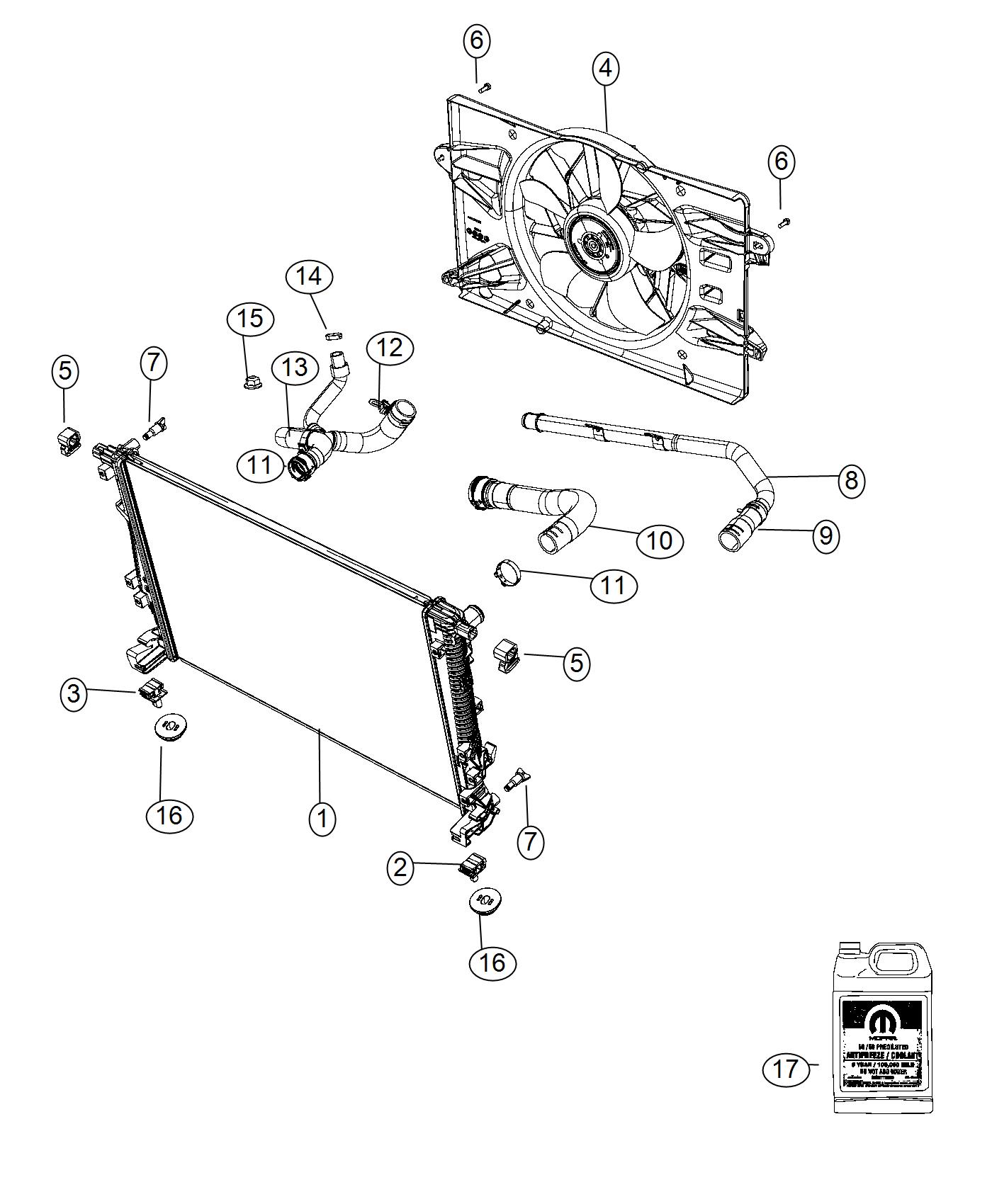 Diagram Radiator and Related Parts. for your 2003 Chrysler 300  M 