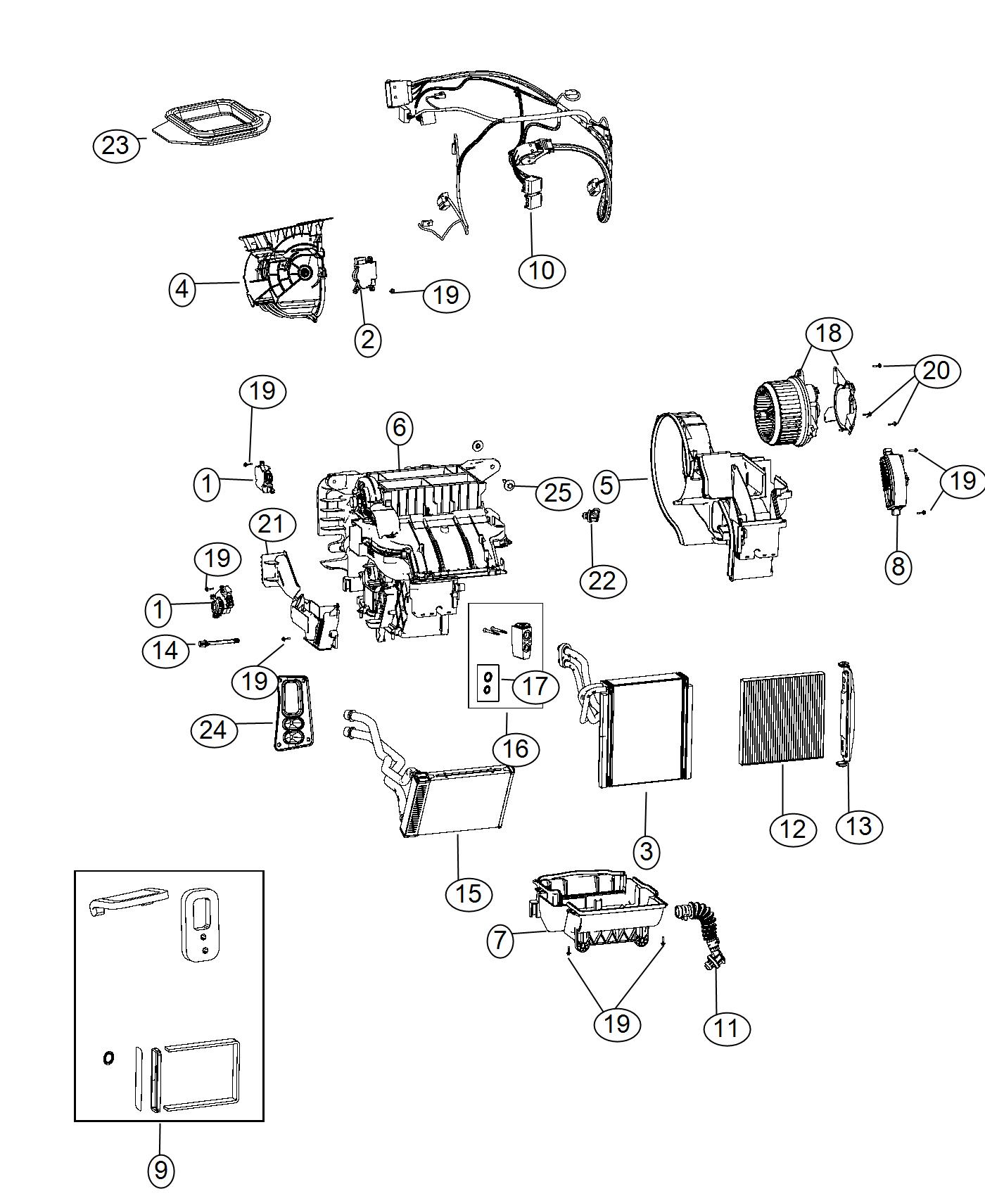 Diagram Air Conditioning and Heater Unit. for your Chrysler