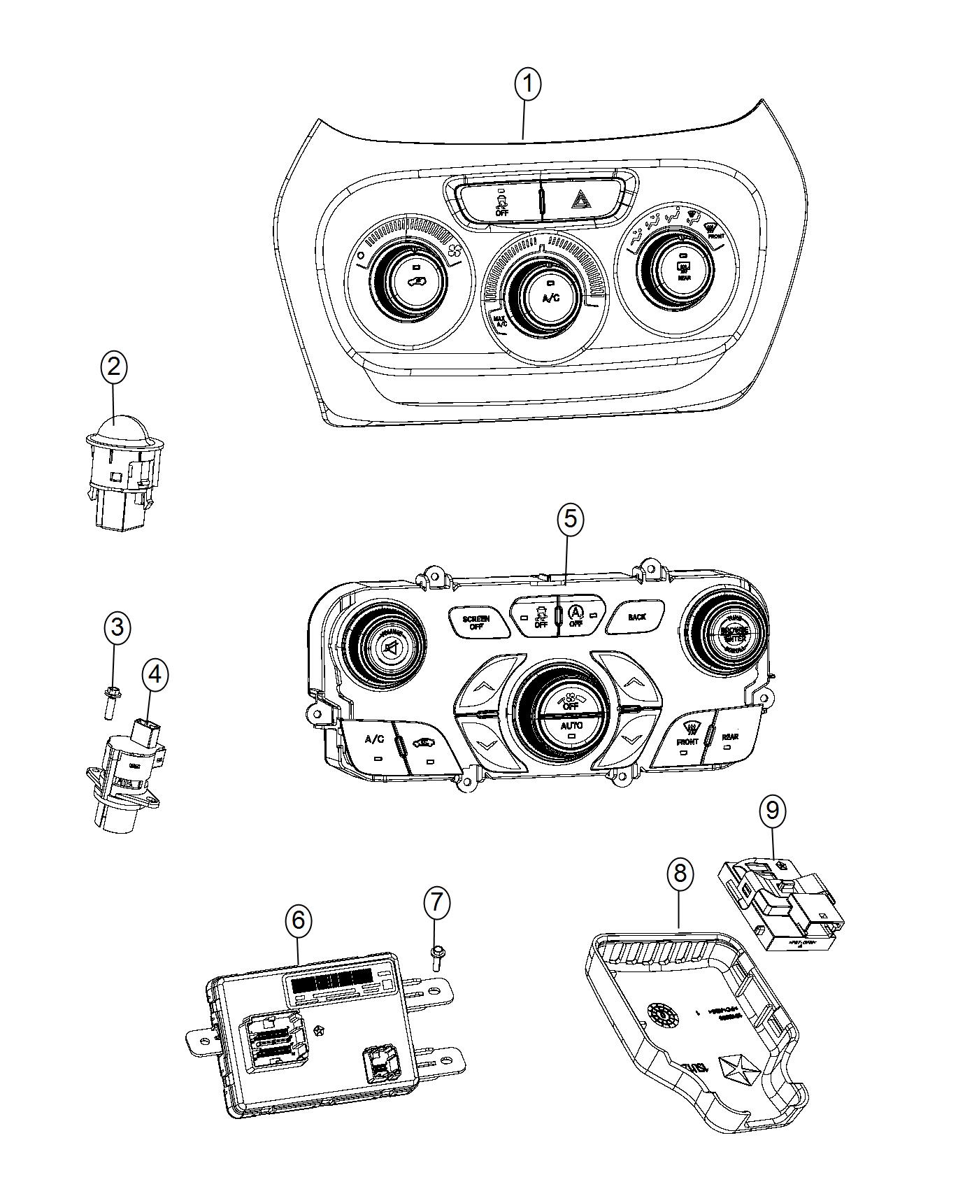 Diagram A/C and Heater Controls. for your 2001 Chrysler 300   