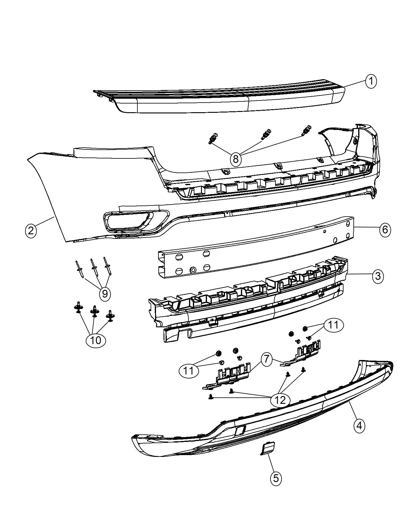 Diagram Fascia, Rear, Compass. for your 1999 Chrysler 300  M 