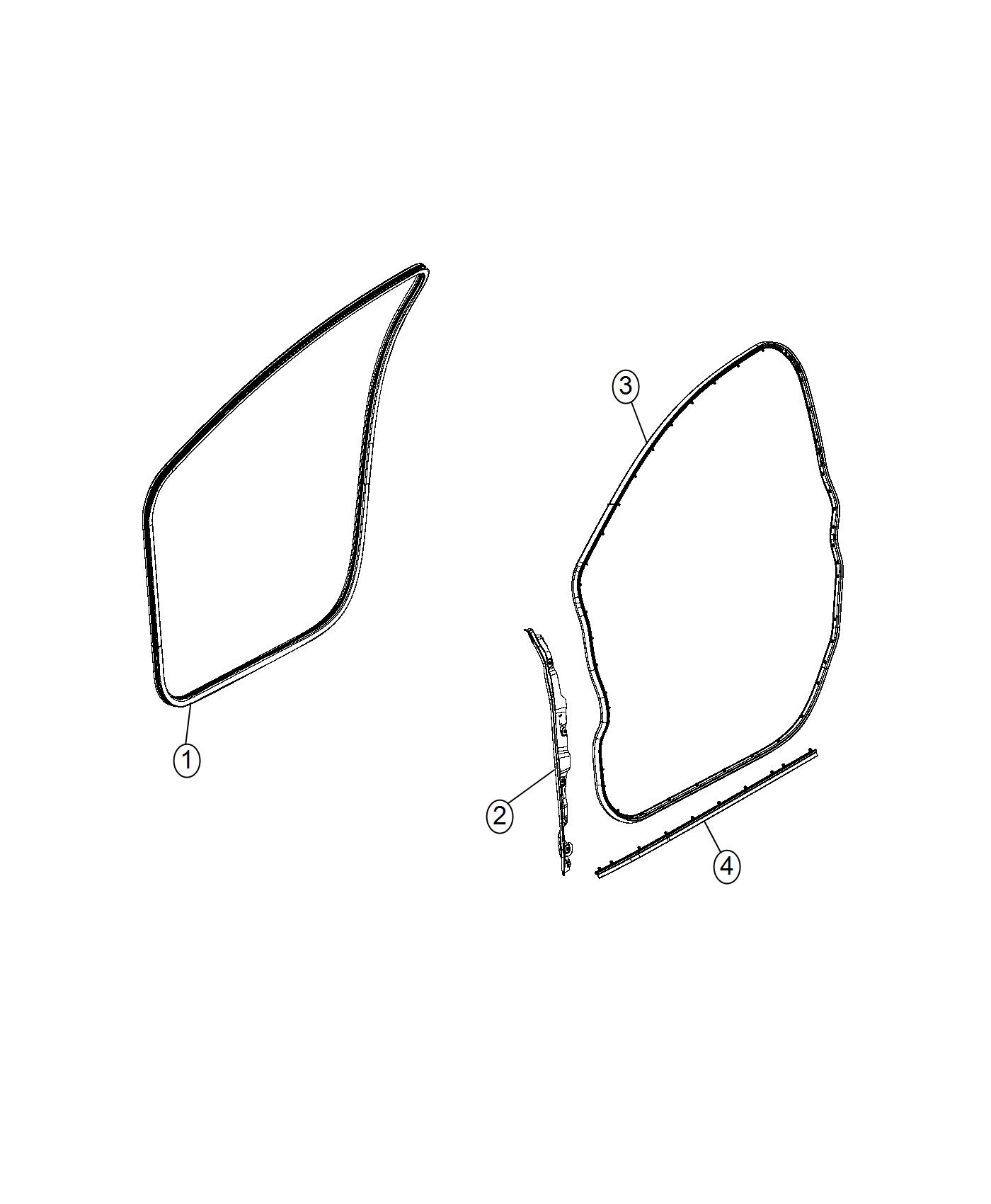 Diagram Weatherstrips, Front Door. for your 2013 Ram 2500   