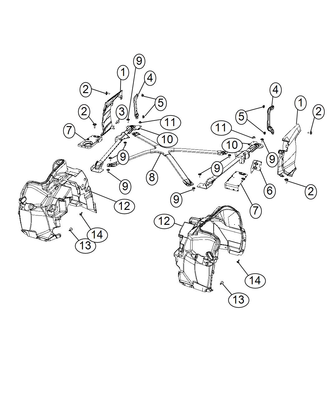 Diagram Front Fender Panels. for your 2012 Ram 1500   