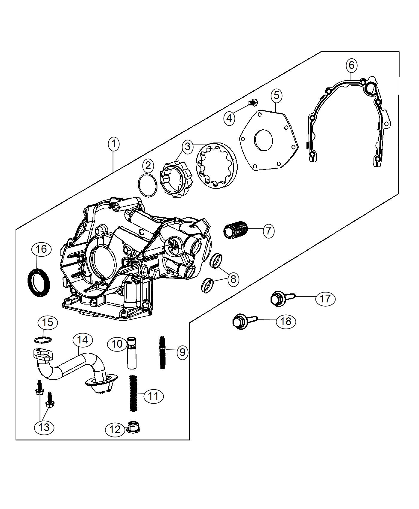 Diagram Engine Oil Pump 1.4L Turbocharged [1.4L I4 16V MultiAir Turbo Engine]. for your 2002 Chrysler 300  M 