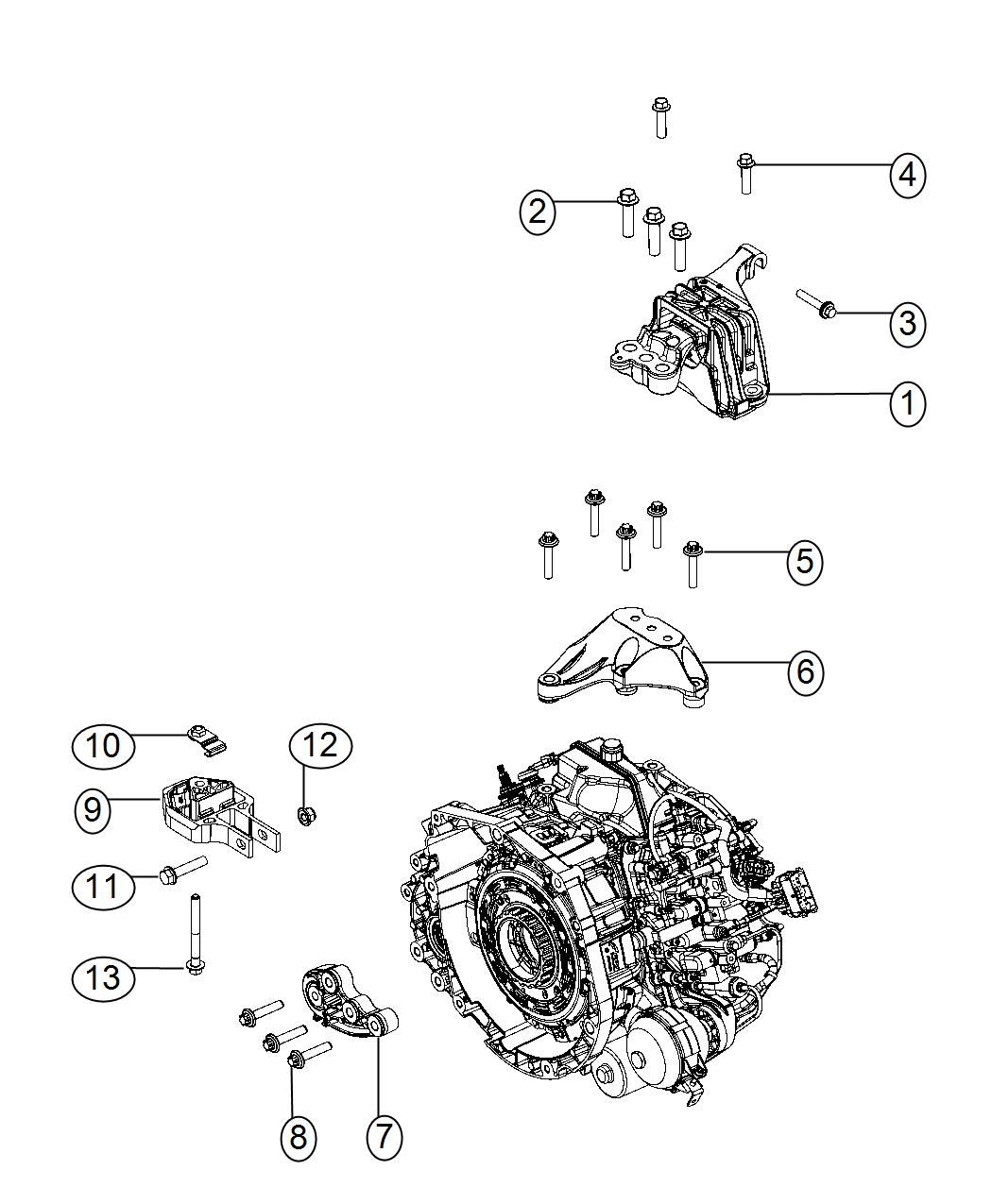 Diagram Mounting Support. for your 2016 Dodge Dart   