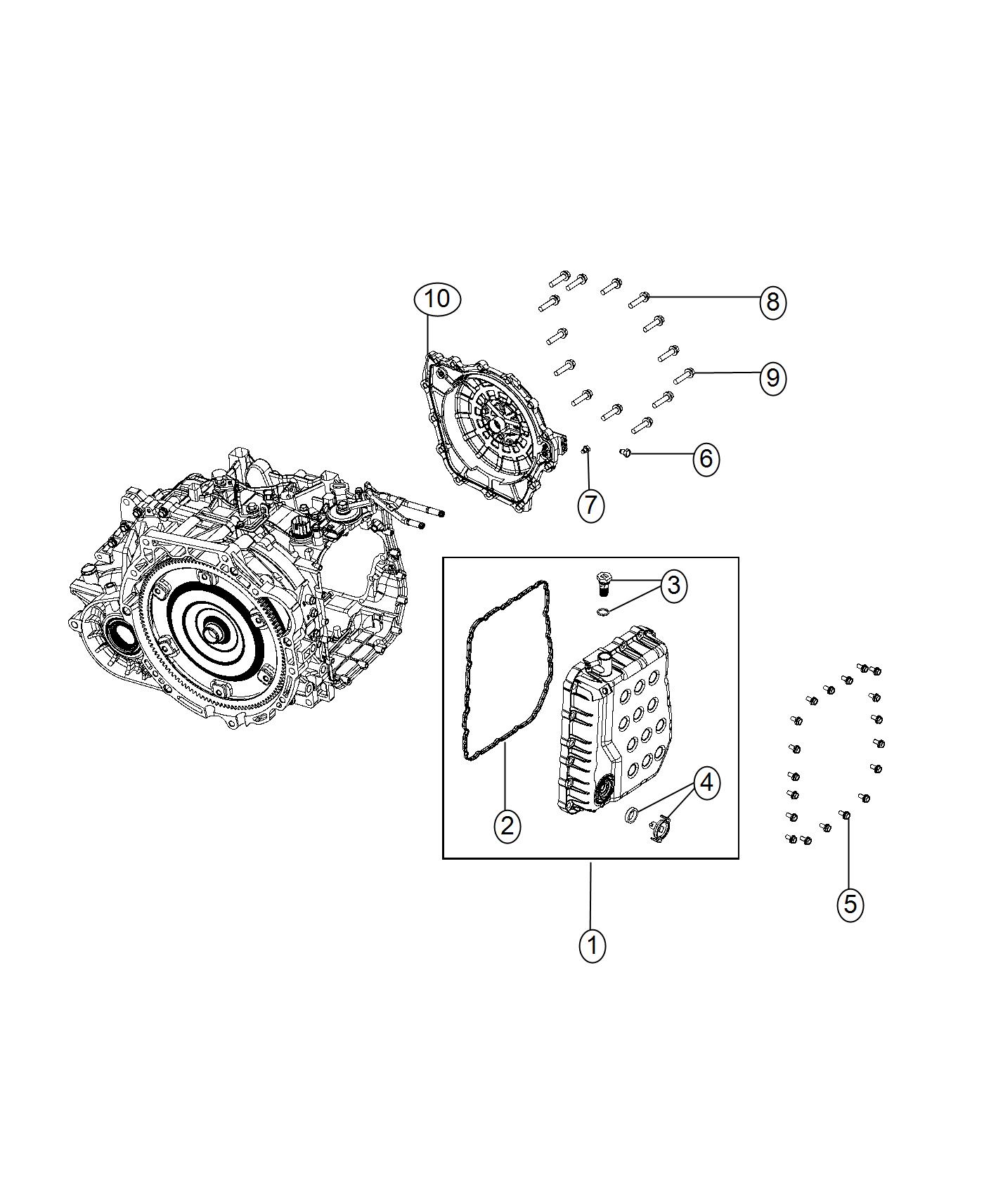 Diagram Oil Pan, Cover And Related Parts. for your 2000 Chrysler 300  M 