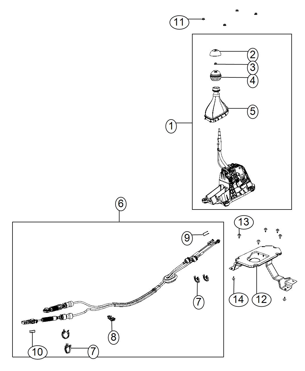 Gear Shift Lever, Boot and Knob. Diagram