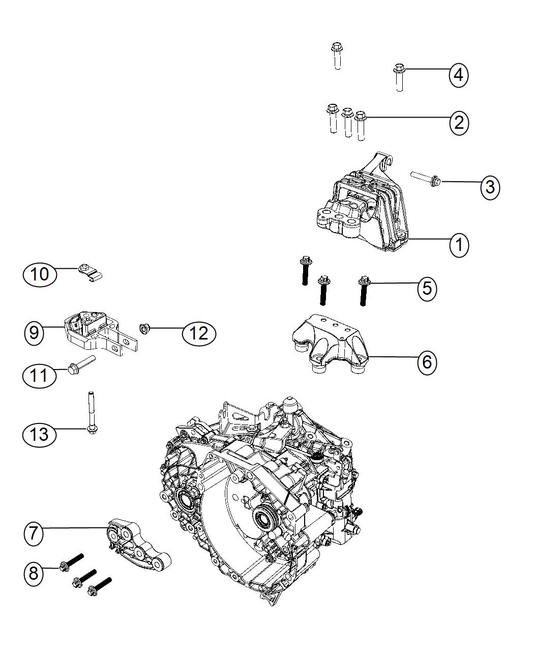 Diagram Mounting Support. for your 2016 Dodge Dart   