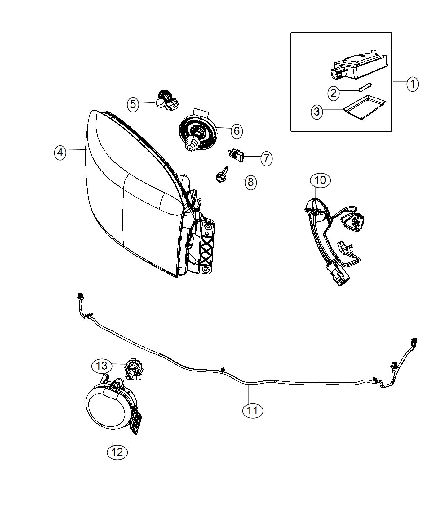 Lamps, Front. Diagram