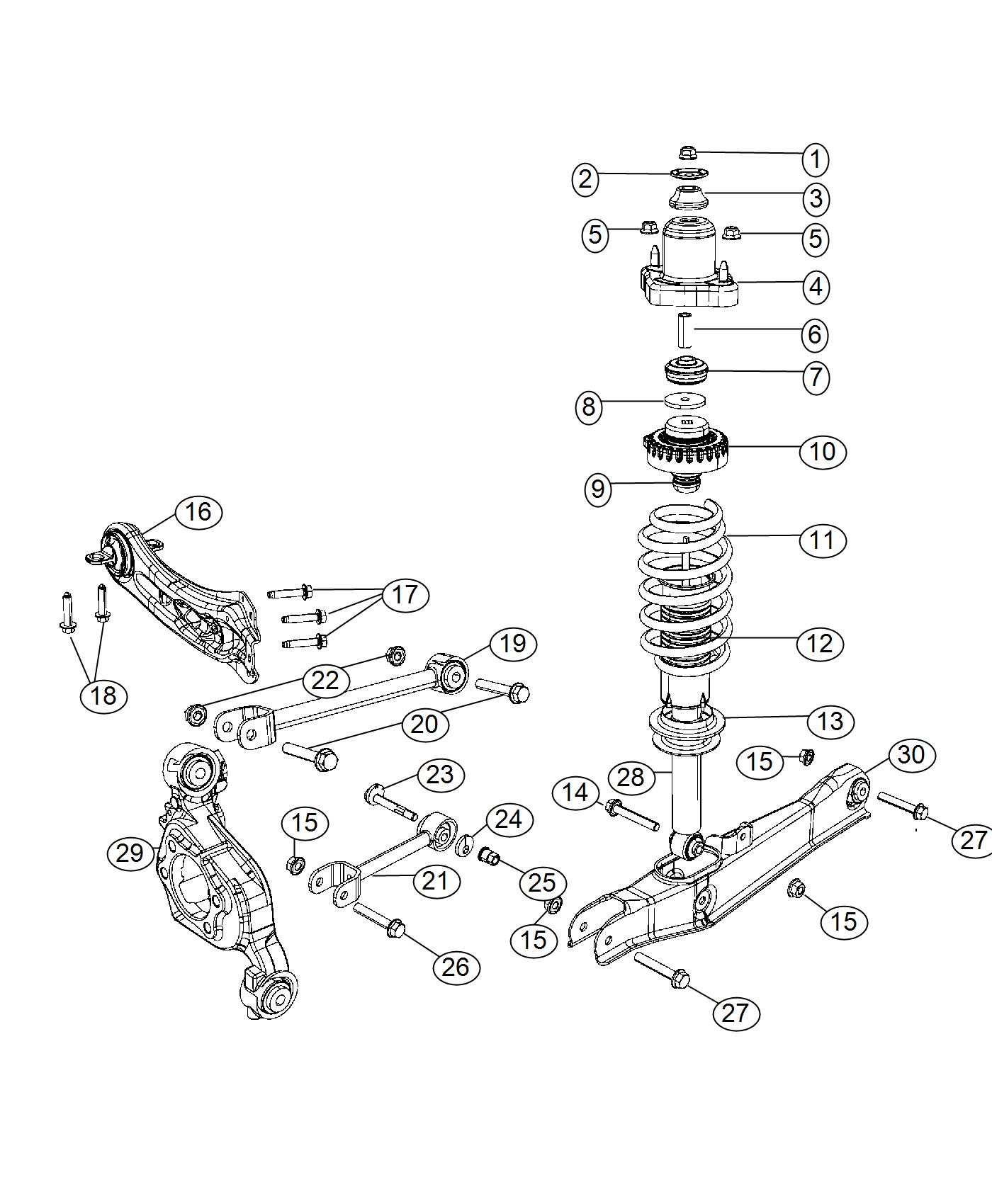 Diagram Suspension, Rear. for your Dodge