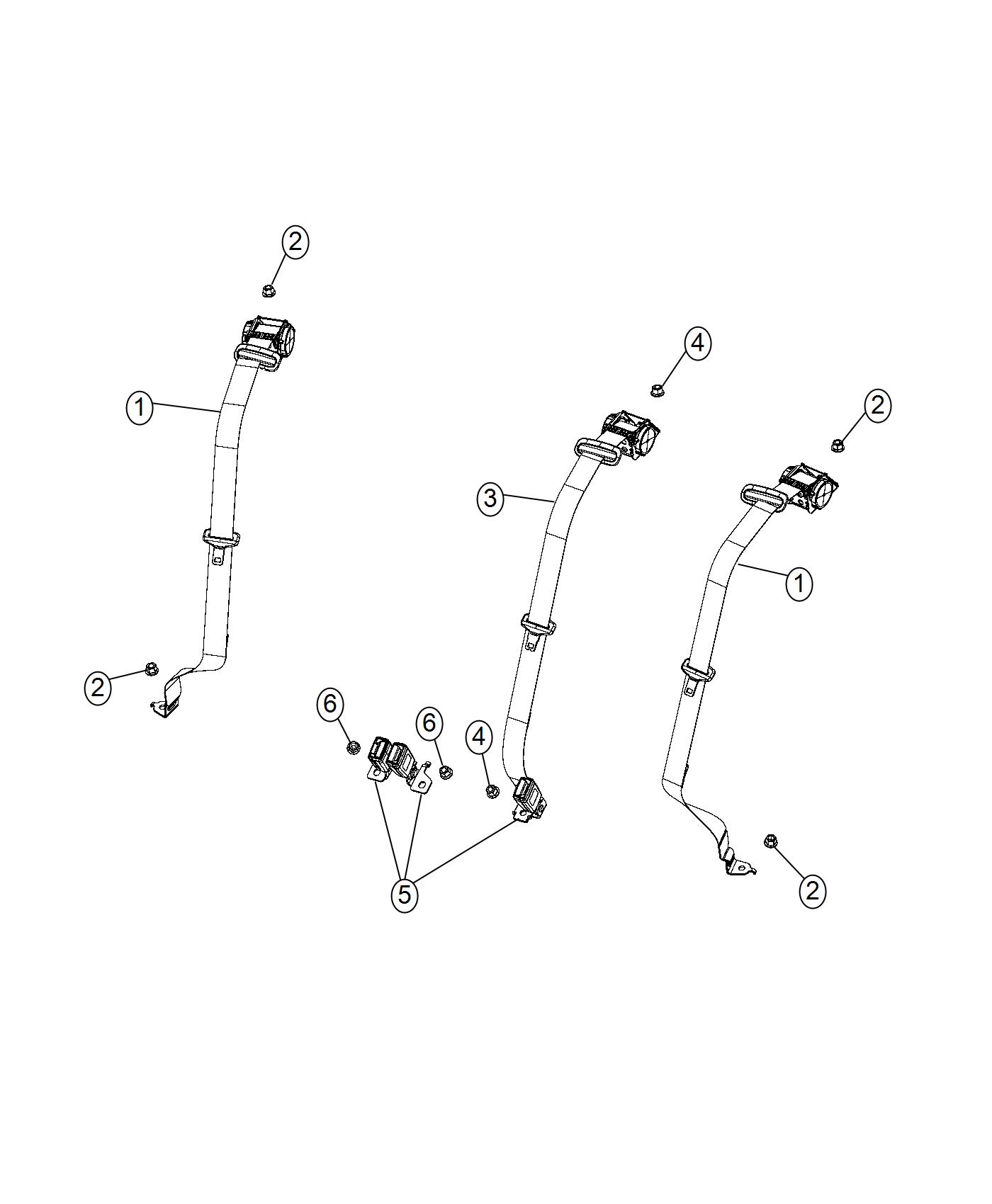 Diagram Seat Belts Rear. for your Chrysler