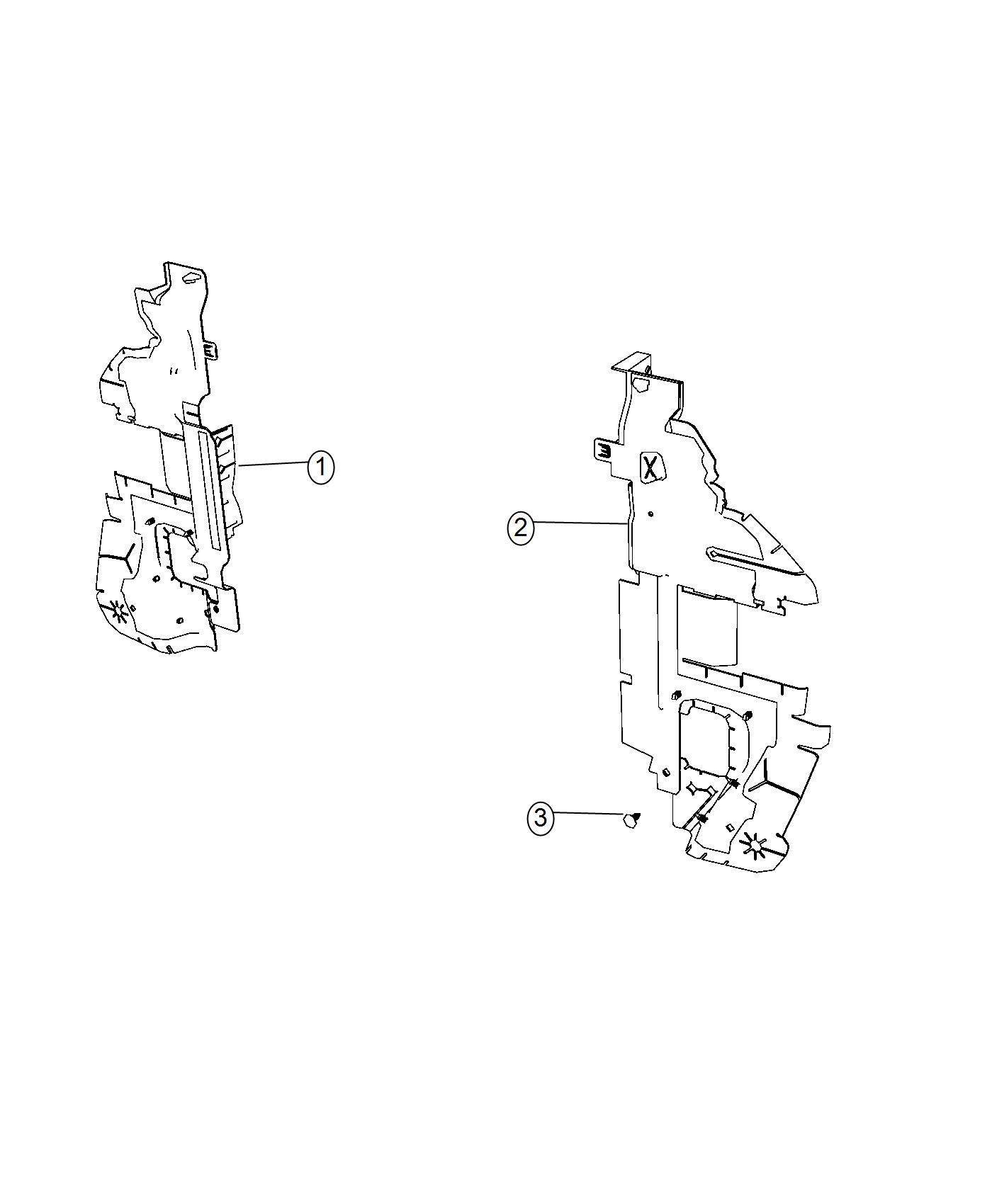 Diagram Radiator Baffles, Seals, Shields, and Shrouds. for your 2023 Ram 1500   