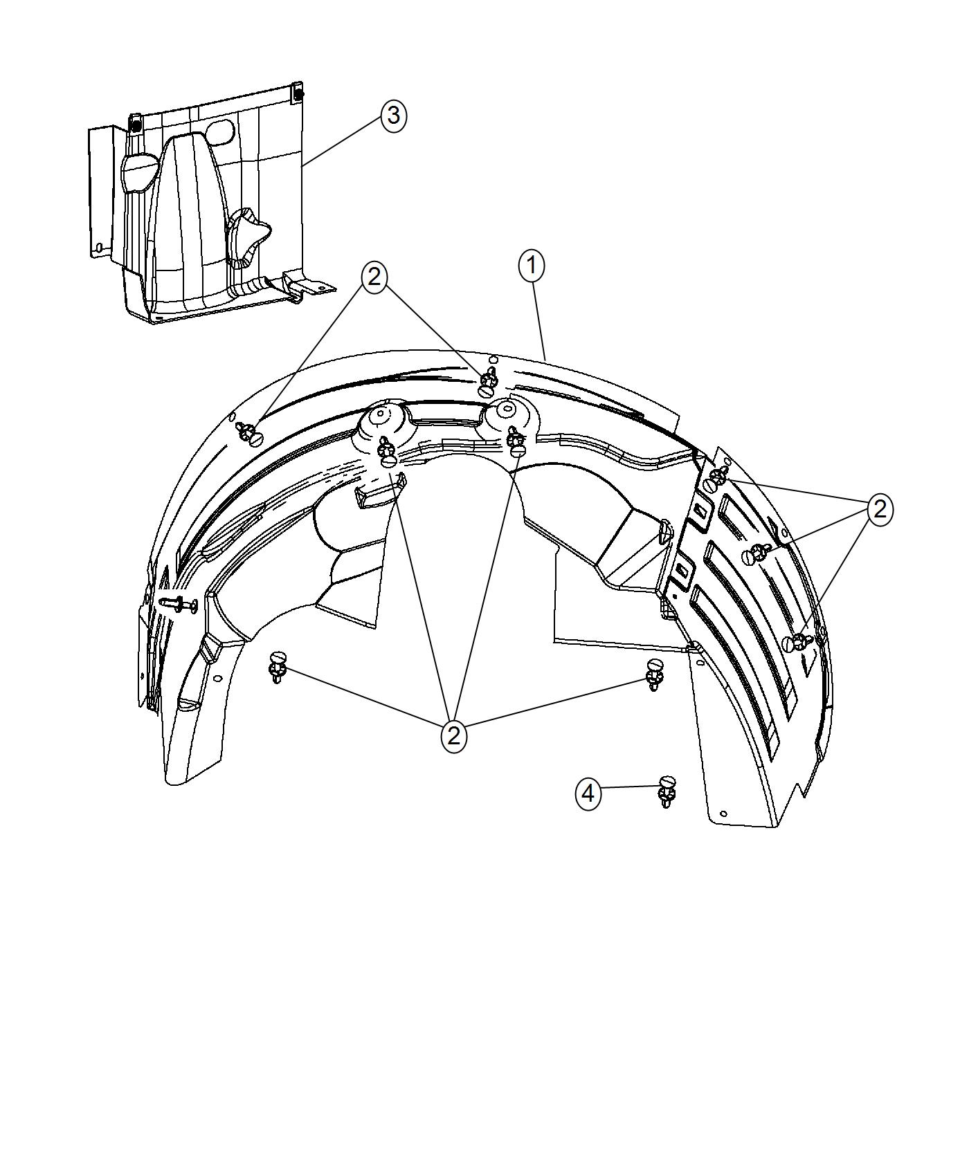 Diagram Front Fender Shields. for your 2016 Dodge Journey  SXT () 