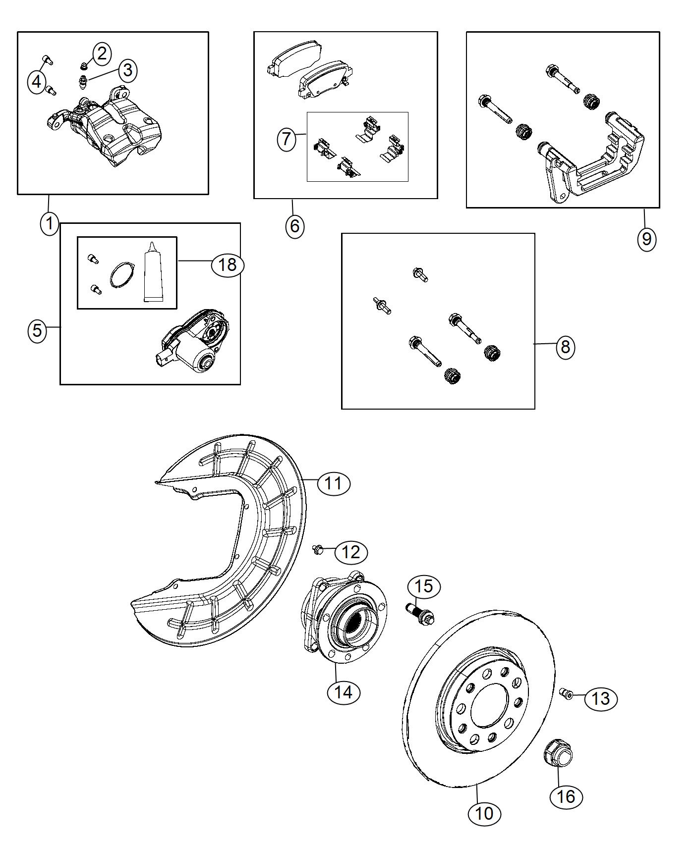 Brakes, Rear Disc. Diagram