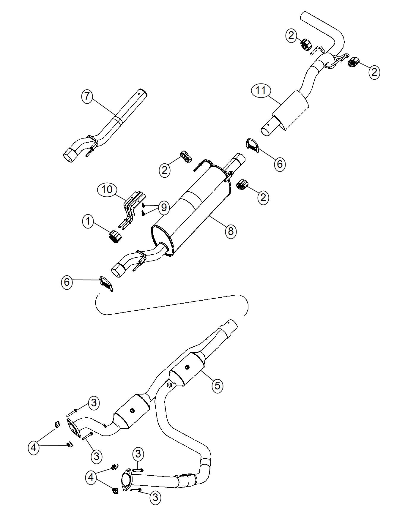 Diagram Exhaust System 6.4L [6.4L V8 HEAVY DUTY HEMI ENGINE]. for your Ram 5500  