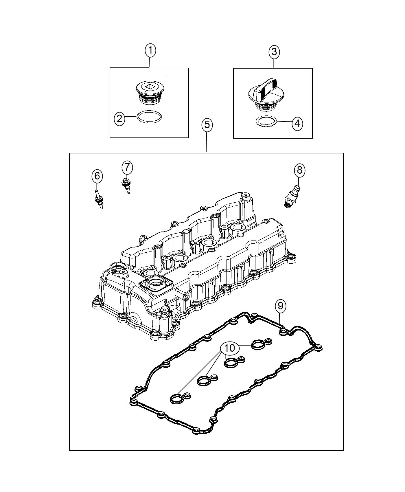 Diagram Cylinder Head Cover 2.4L [2.4L I4 PZEV M-Air Engine]. for your Chrysler