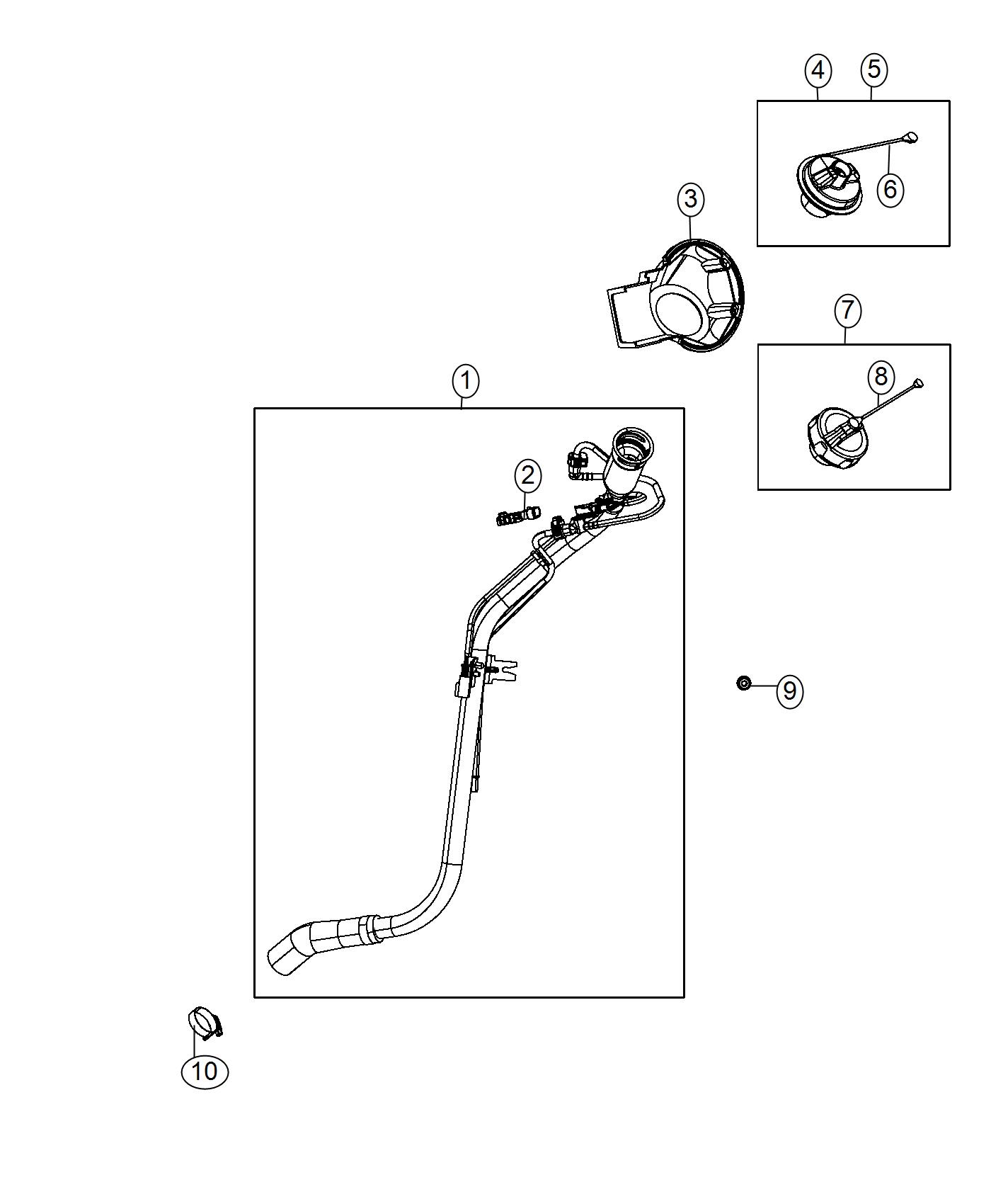 Diagram Fuel Tank Filler Tube. for your Chrysler Town & Country  