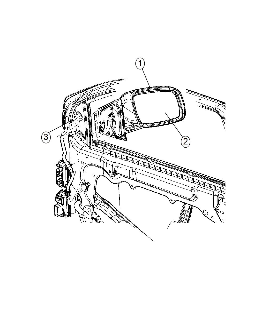 Diagram Mirror, Exterior. for your Dodge