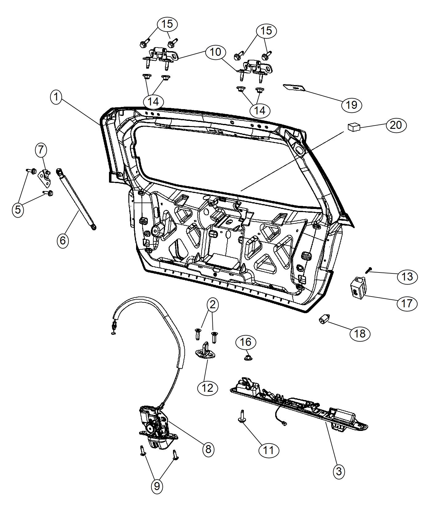 Diagram Liftgate. for your 2001 Dodge Ram 1500   