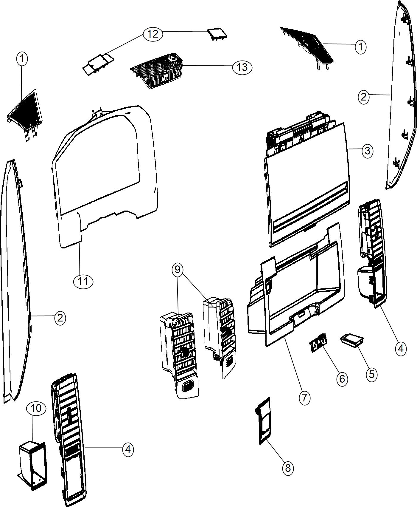 Instrument Panel Trim [Upper]. Diagram