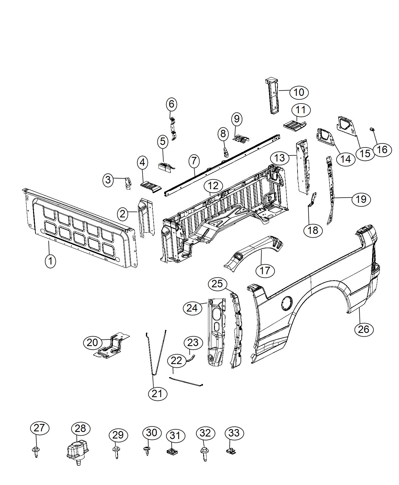 Pick-up Box With Ram Box. Diagram