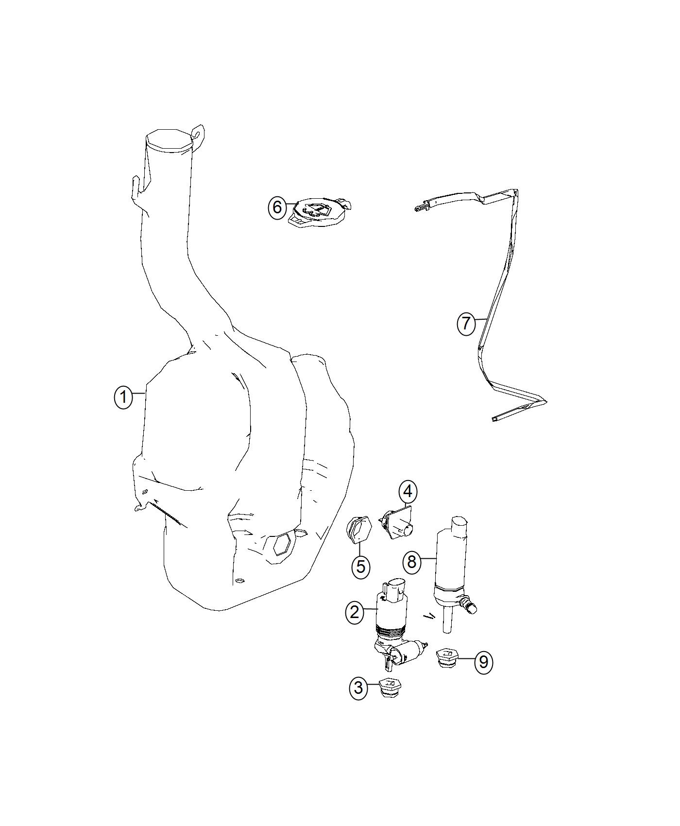 Diagram Reservoir, Windshield Washer. for your Dodge Grand Caravan  