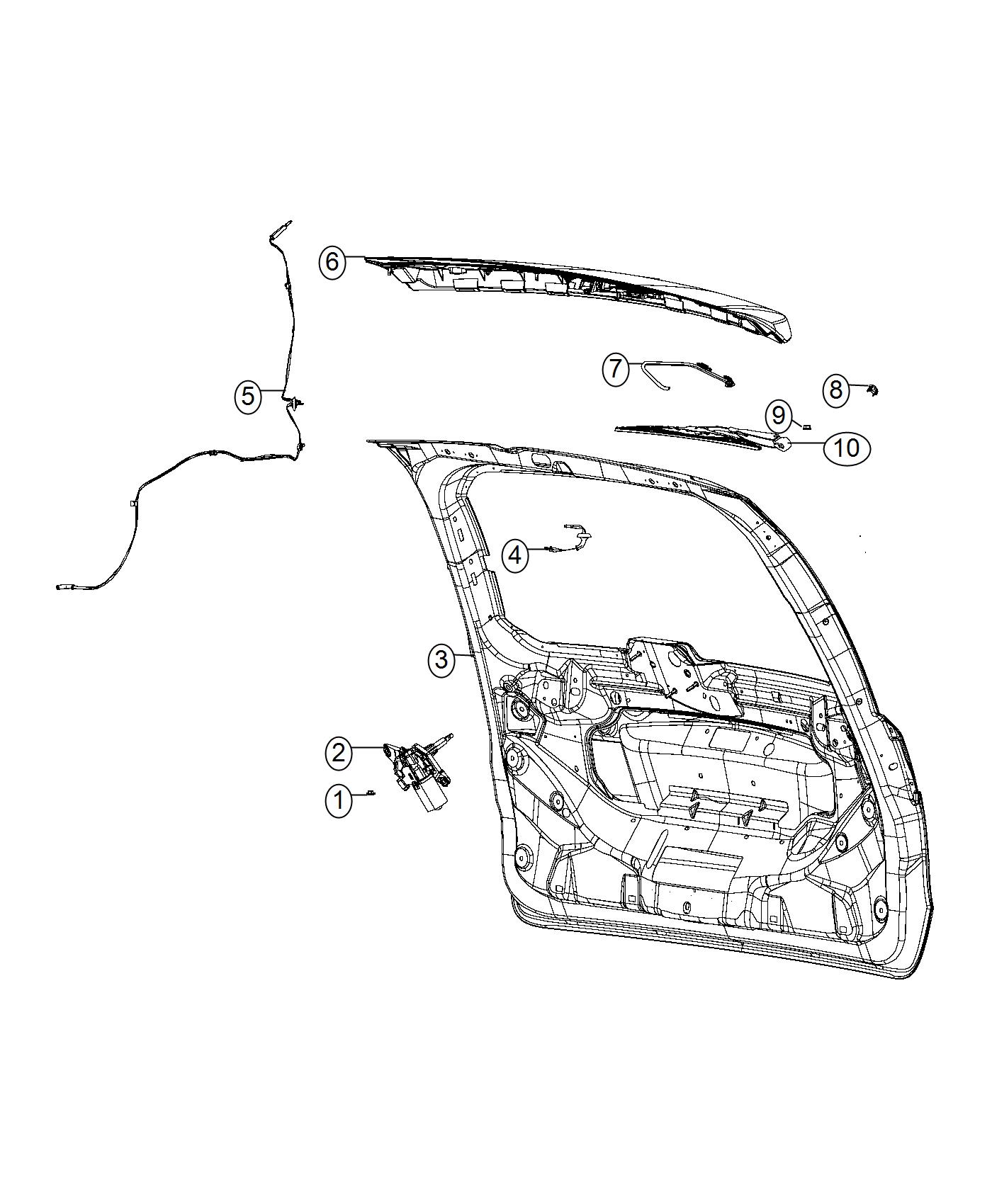 Diagram Rear, Wiper and Washer System. for your 2019 Dodge Grand Caravan   