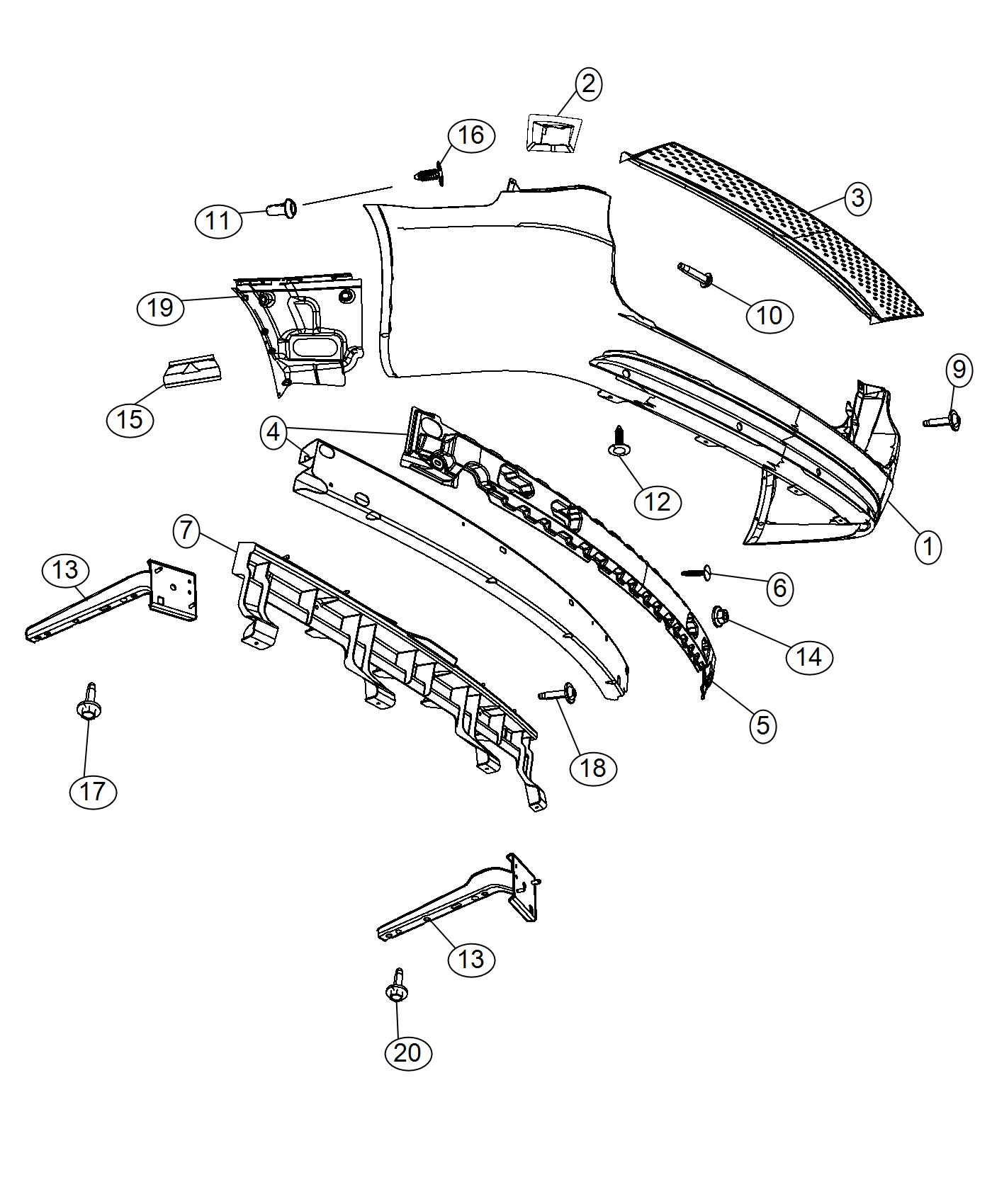 Diagram Fascia, Rear. for your 1999 Dodge Grand Caravan   