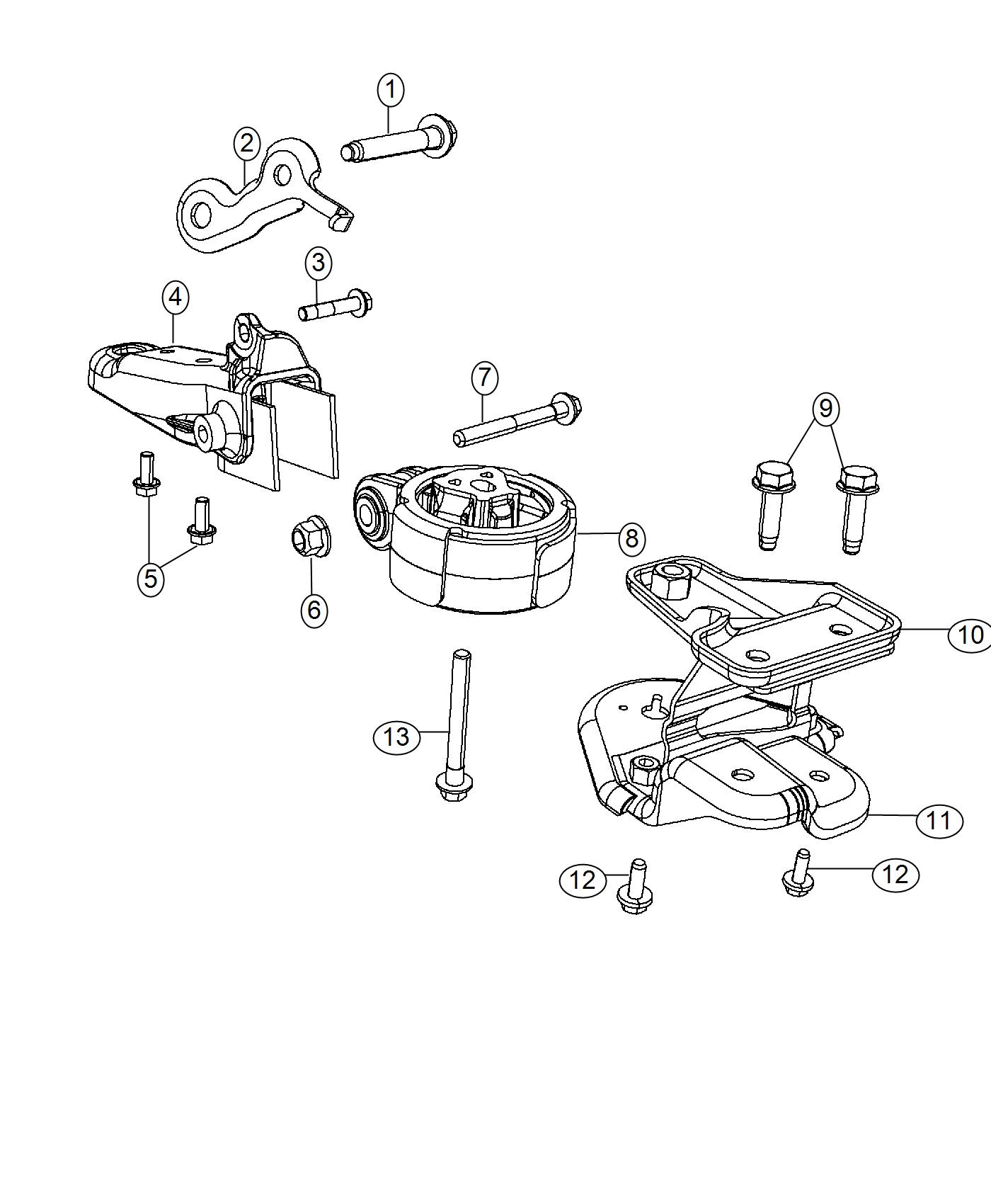 Engine Mounting Rear FWD 2.0L Diesel [2.0L I4 Turbo Diesel Engine]. Diagram