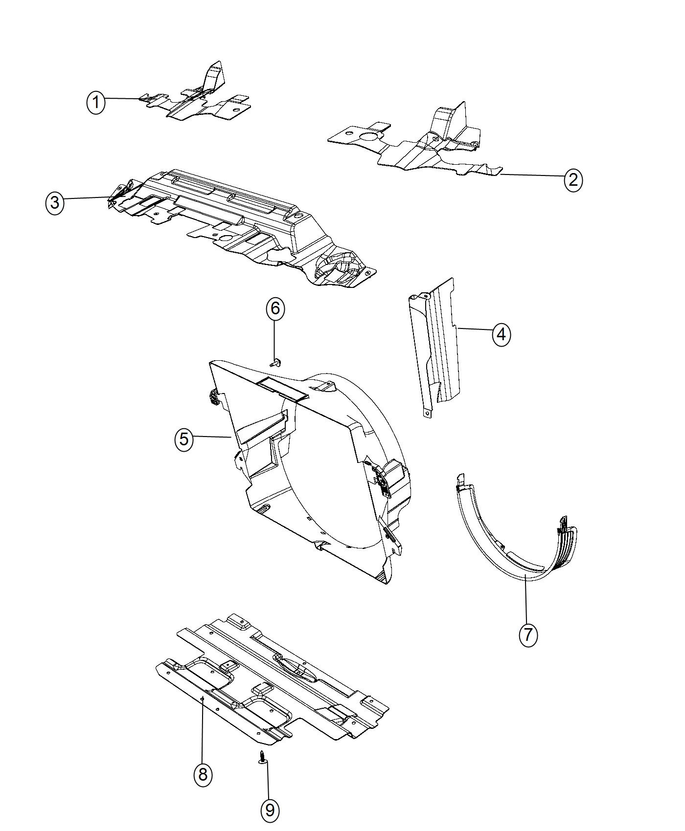 Radiator Seals, Shields, Baffles and Shrouds. Diagram