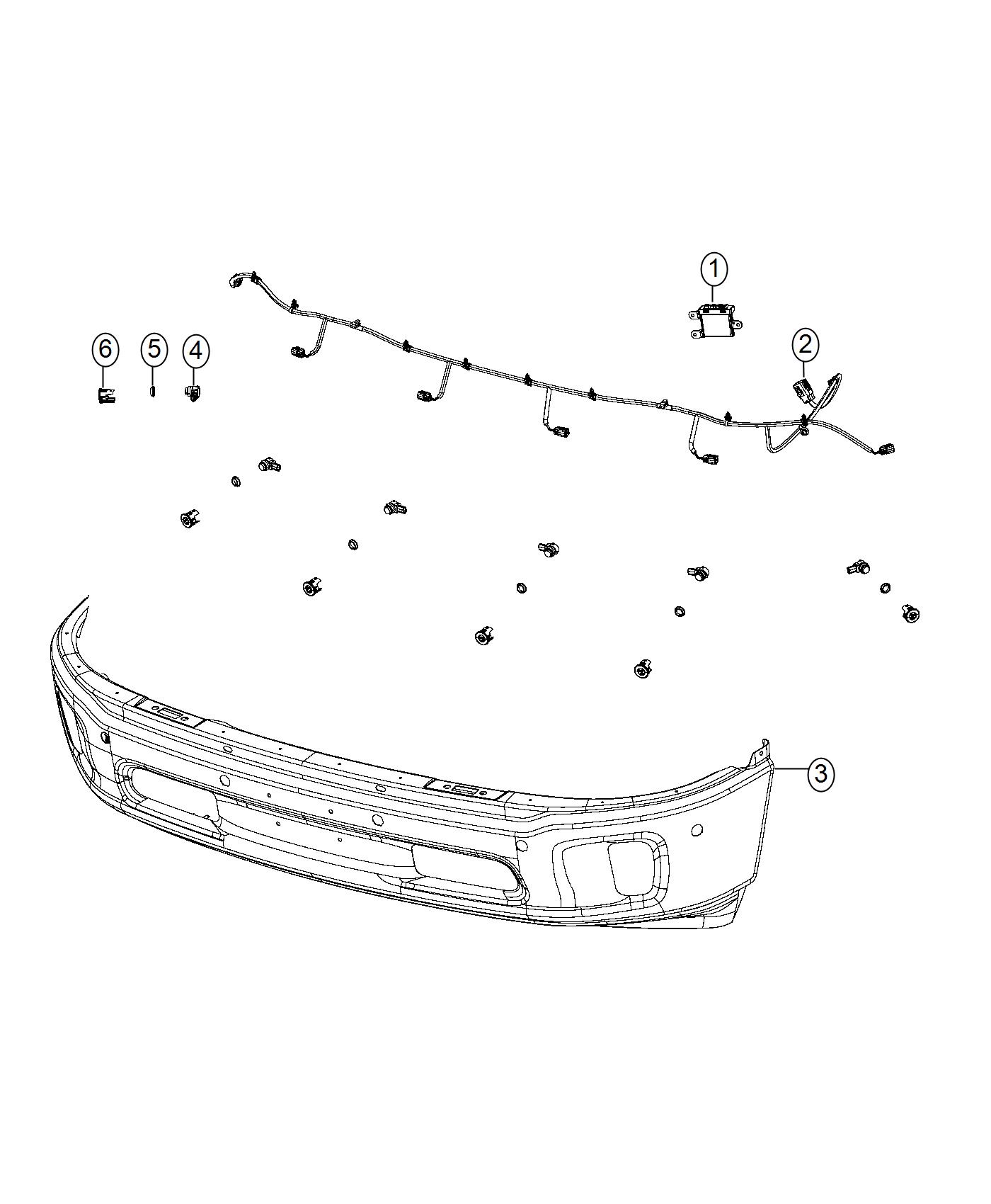 Diagram Park Assist, Front. for your 2016 Ram 2500 6.4L Hemi V8 A/T 4X4 ST REG CAB 8 FT BOX 