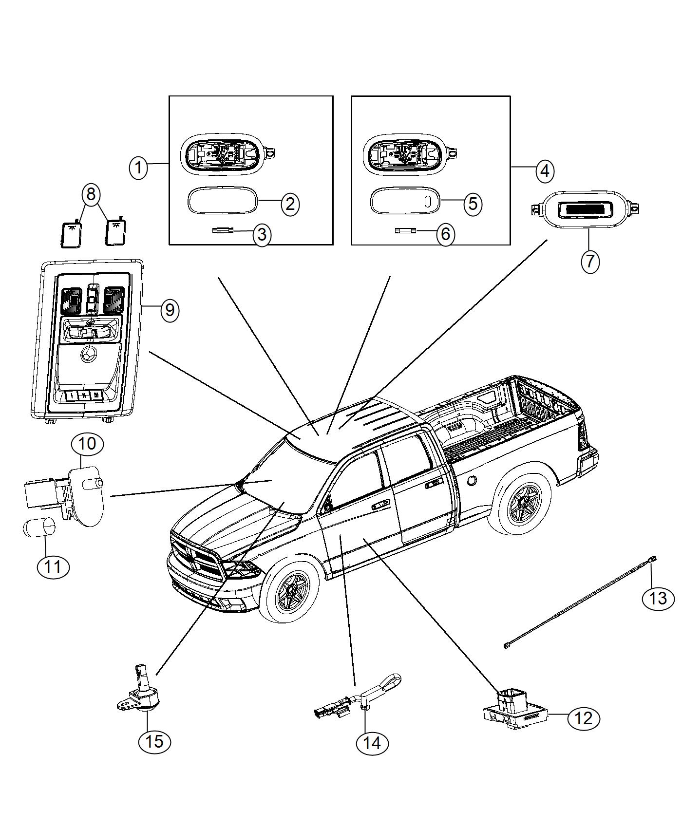 Diagram Lamps, Interior. for your 2016 Ram 3500   