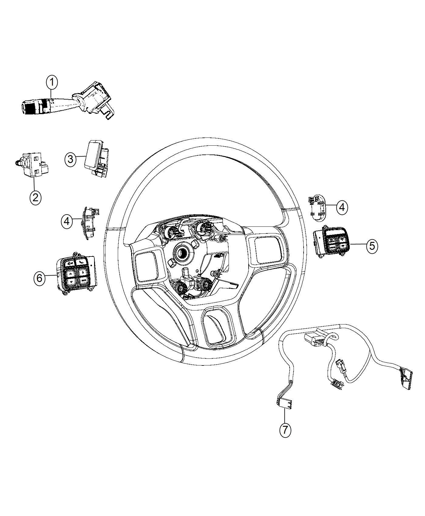 Diagram Switches, Steering Column and Wheel. for your Fiat