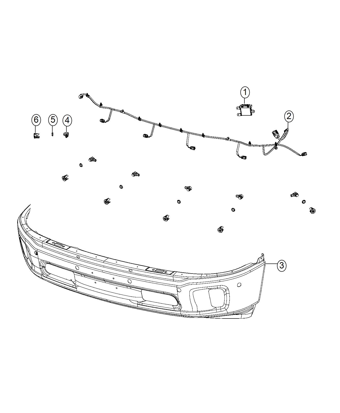 Diagram Park Assist, Front. for your Ram 1500  