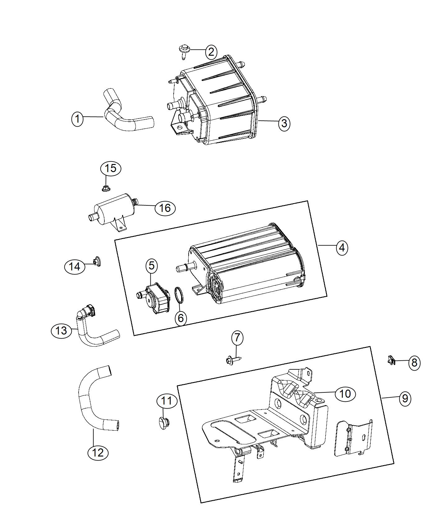 Vacuum Canister and Leak Detection. Diagram