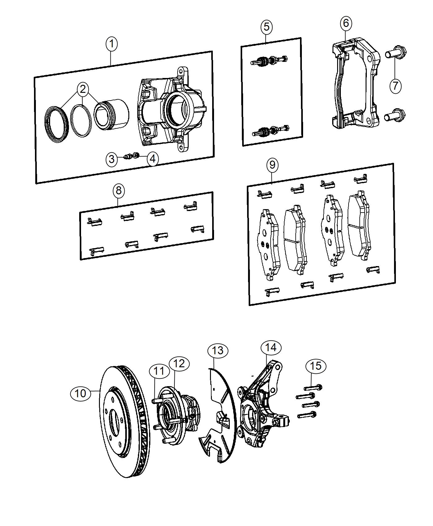 Diagram Brakes, Front. for your 2001 Chrysler 300 M  