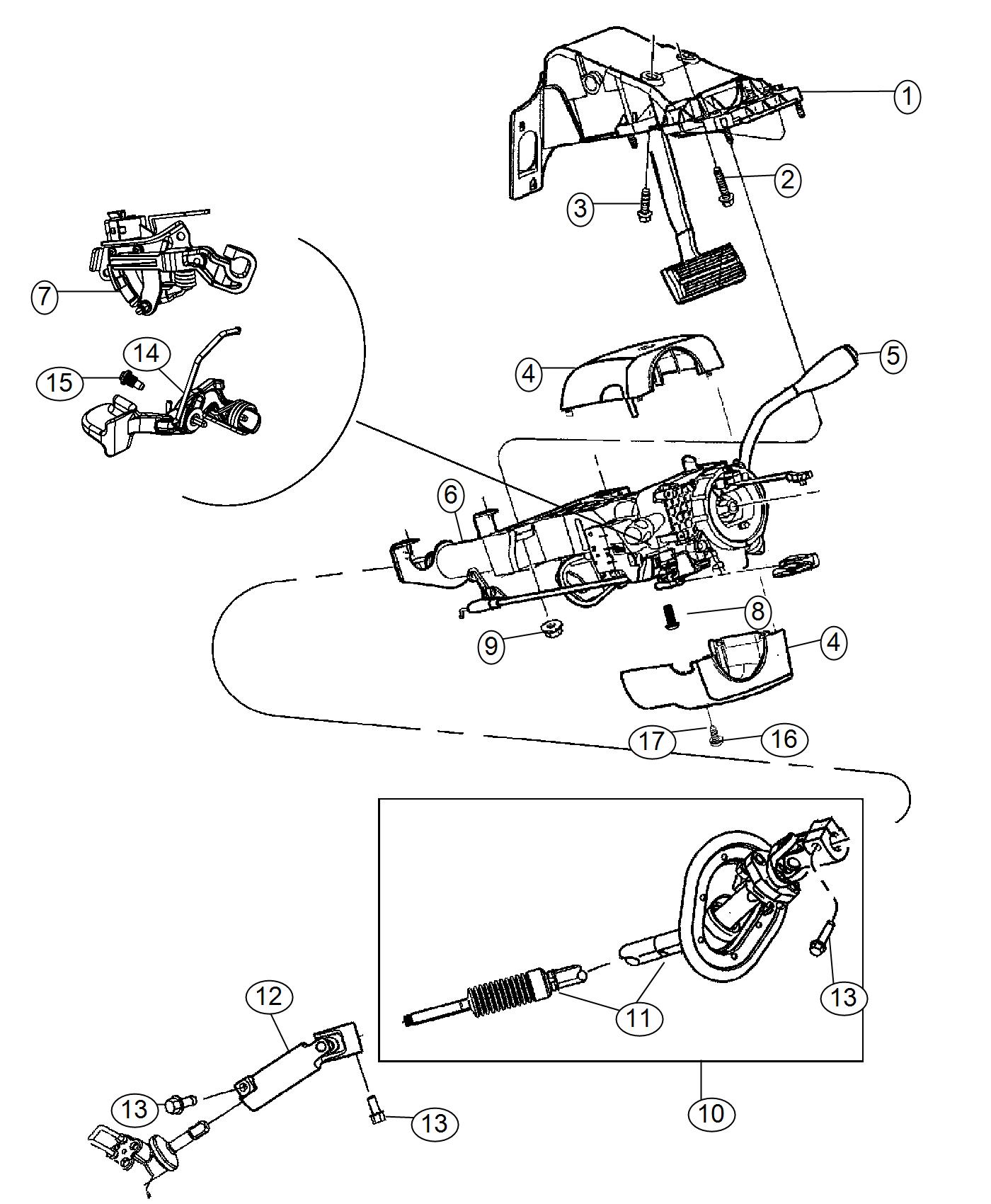 Diagram Steering Column. for your Ram 2500  