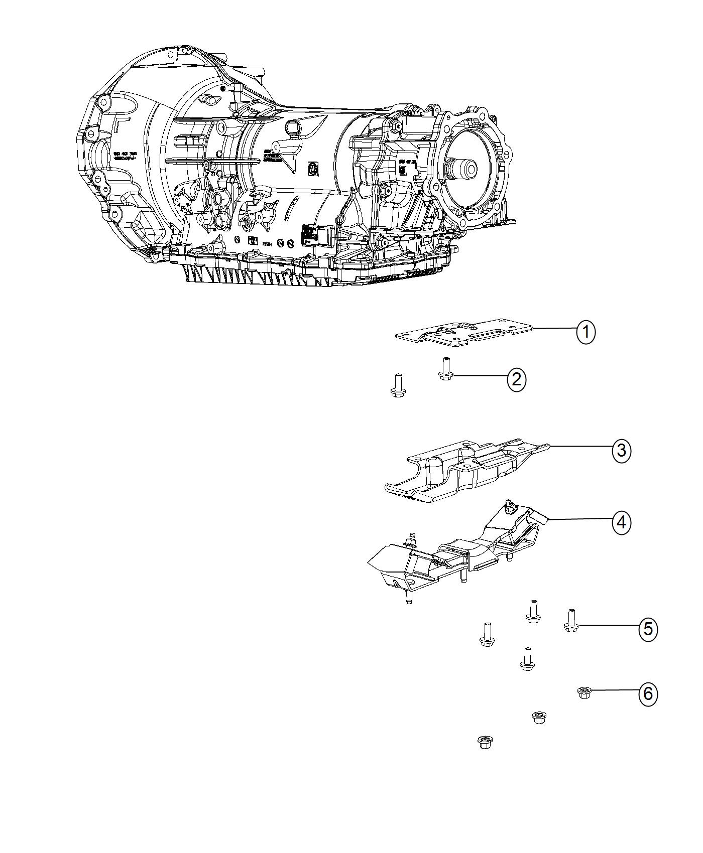 Transmission Support 4WD. Diagram