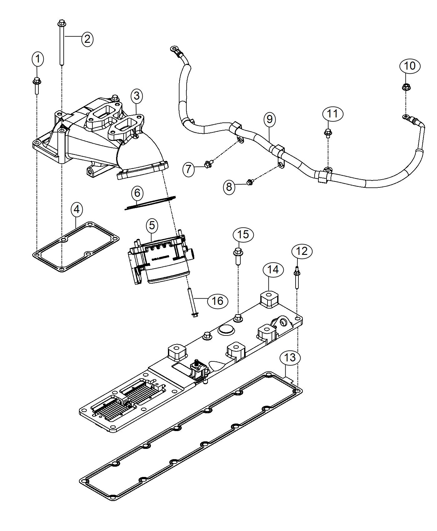 Intake Manifold And Air Intake Starting Aid 6.7L Diesel [6.7L I6 Cummins Turbo Diesel Engine]. Diagram