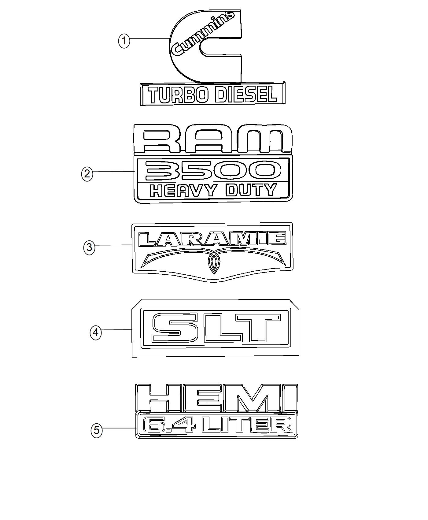 Ram 3500 Nameplate. Ram 3500 heavy duty. [ram 3500 - 68140350AC ...