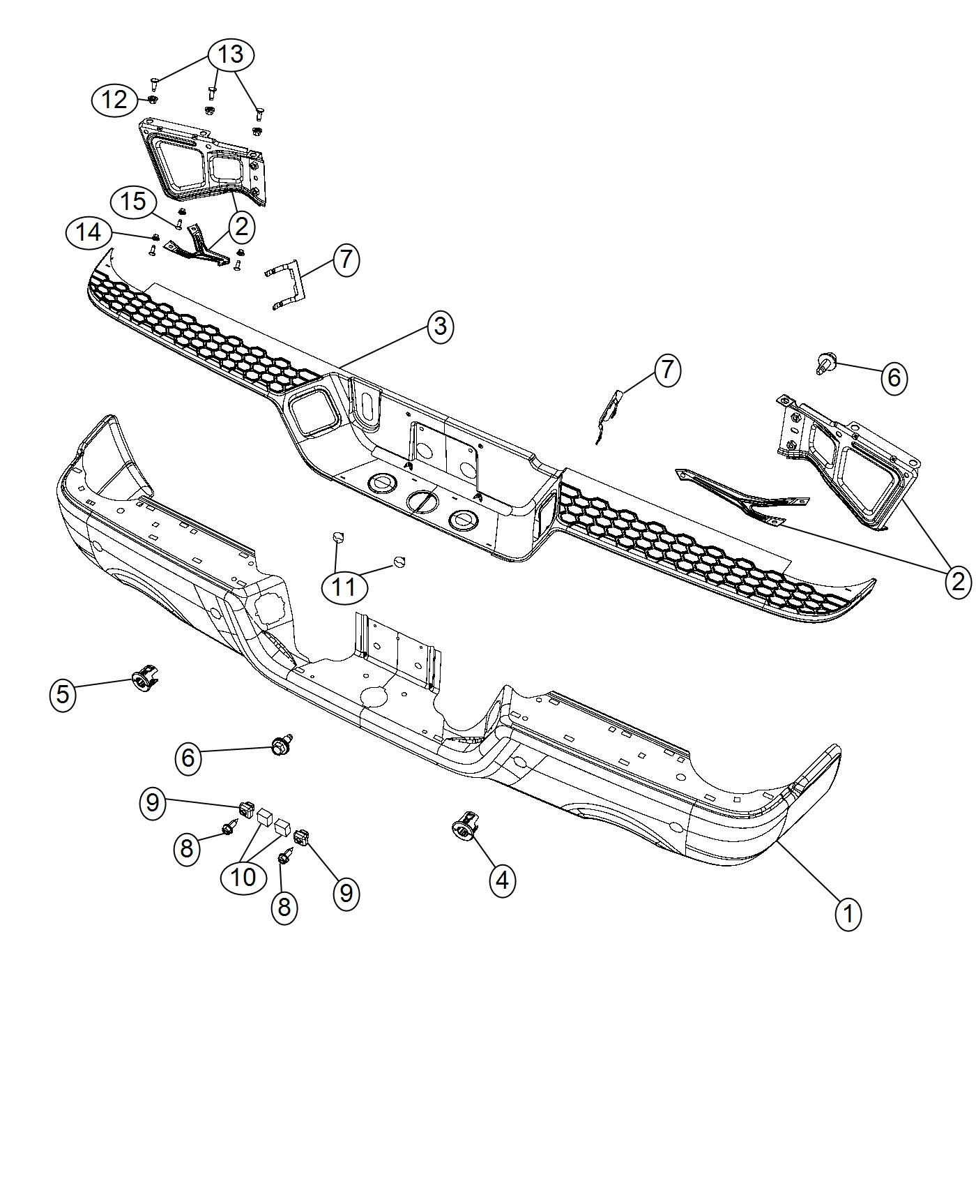 Diagram Rear Bumper. for your 2013 Ram 1500   