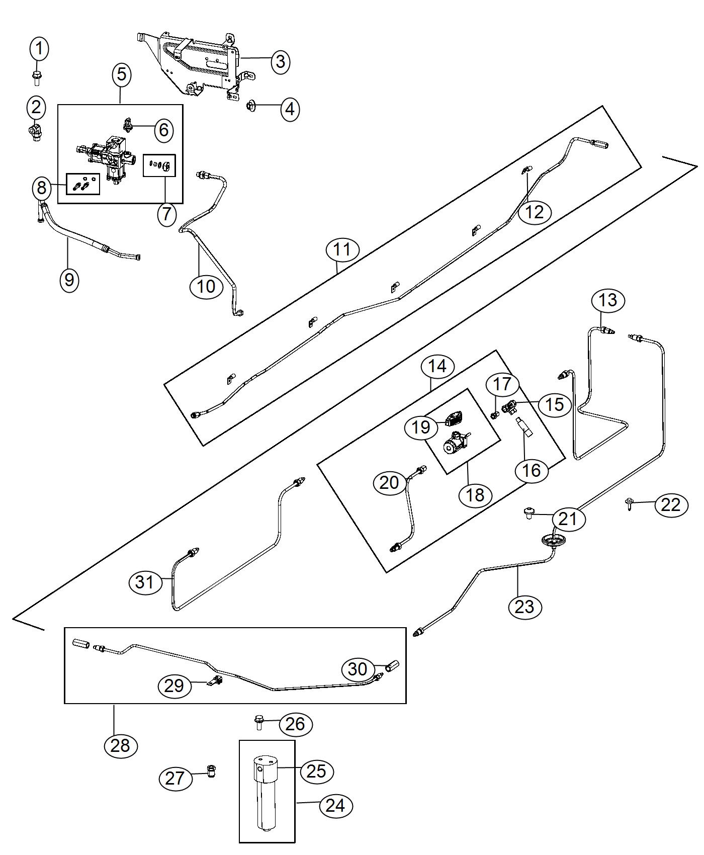 Diagram Fuel Lines, CNG, 5.7L [5.7L V8 HEMI CNG Engine]. for your 2003 Chrysler 300  M 