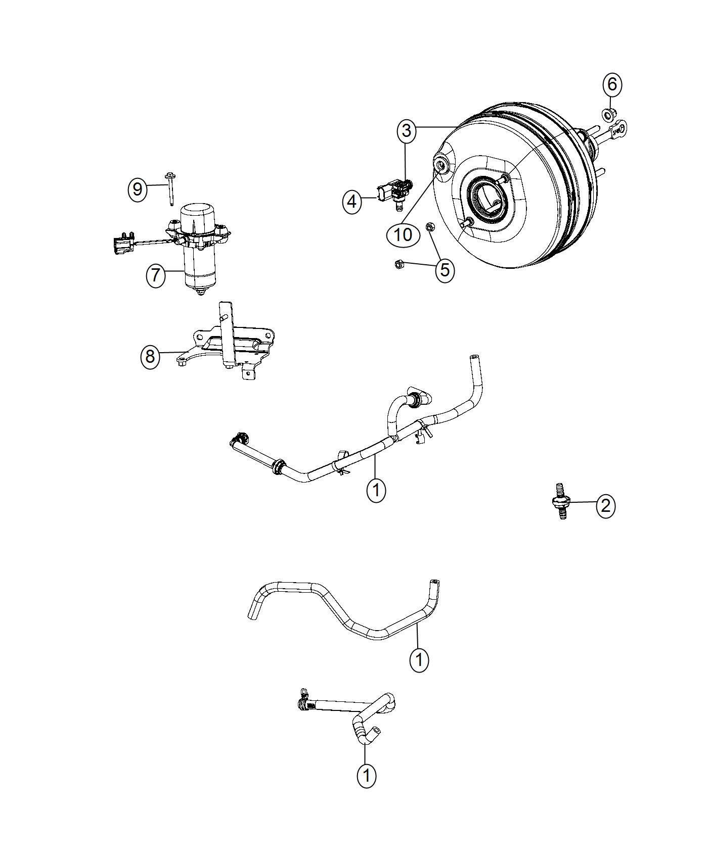 Booster, Vacuum Power Brake. Diagram