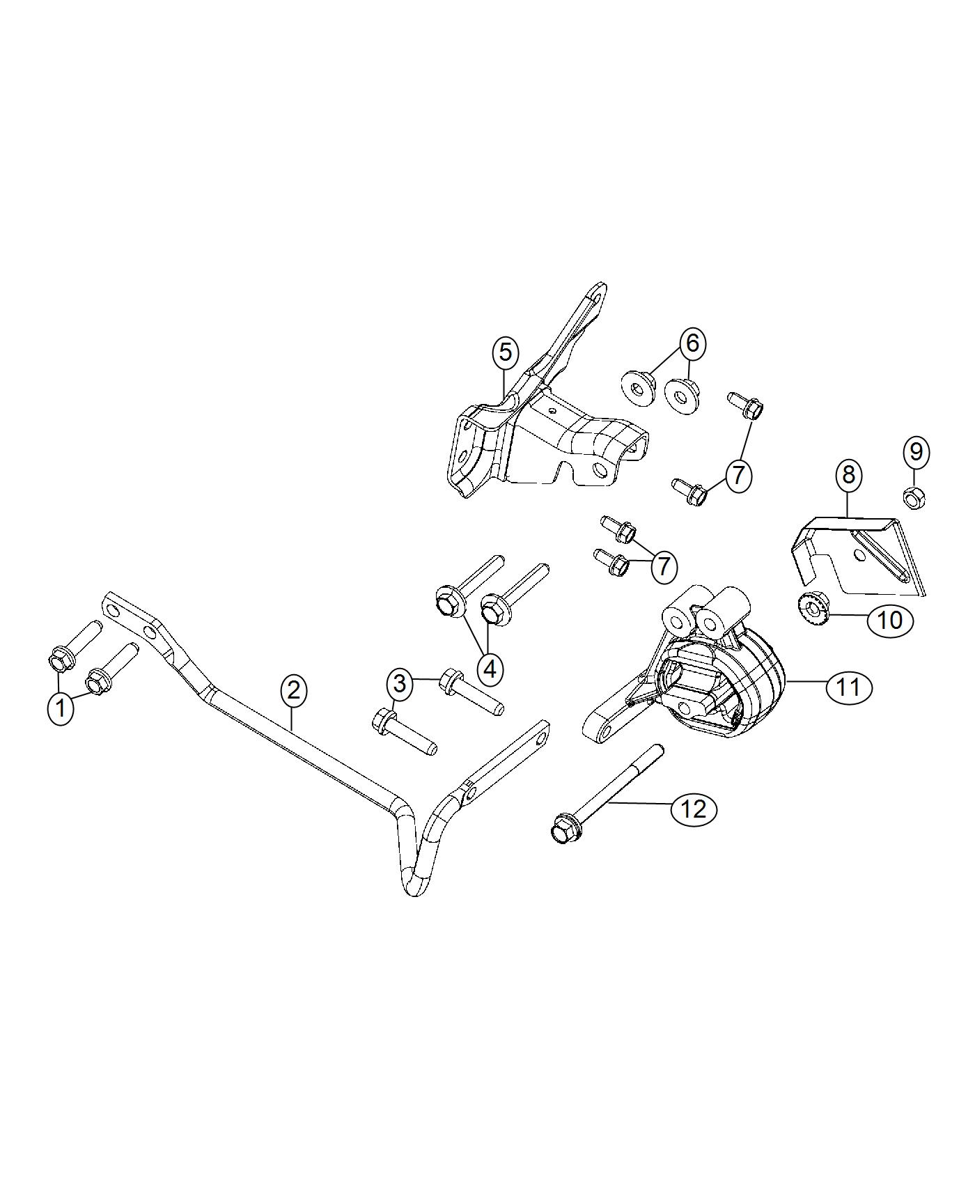 Diagram Engine Mounting Left Side RWD/2WD 3.6L [3.6L V6 FFV 24V VVT Engine]. for your 2002 Chrysler 300  M 