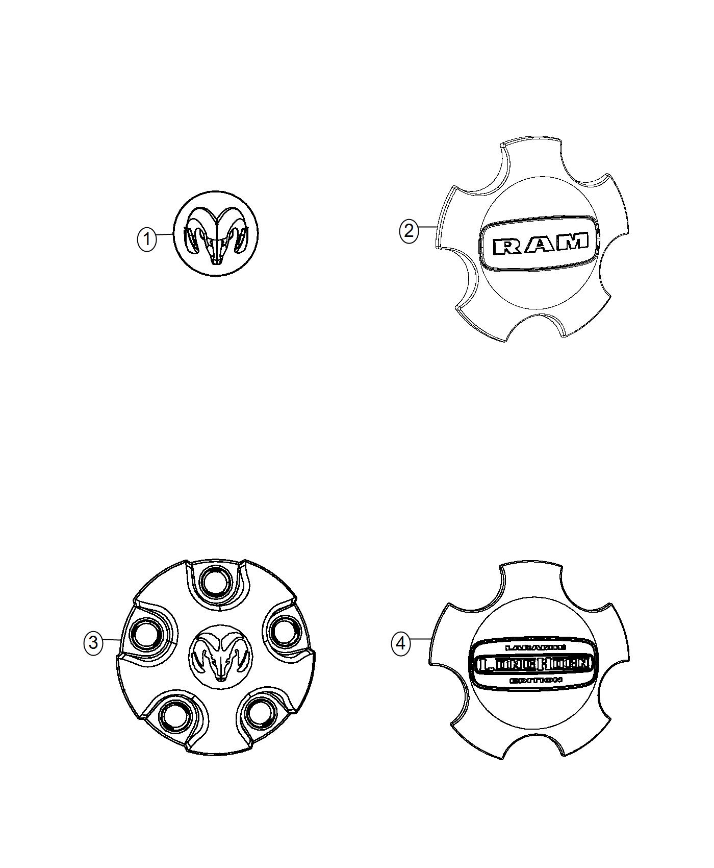 Diagram Wheel Covers and Center Caps. for your Ram 1500  