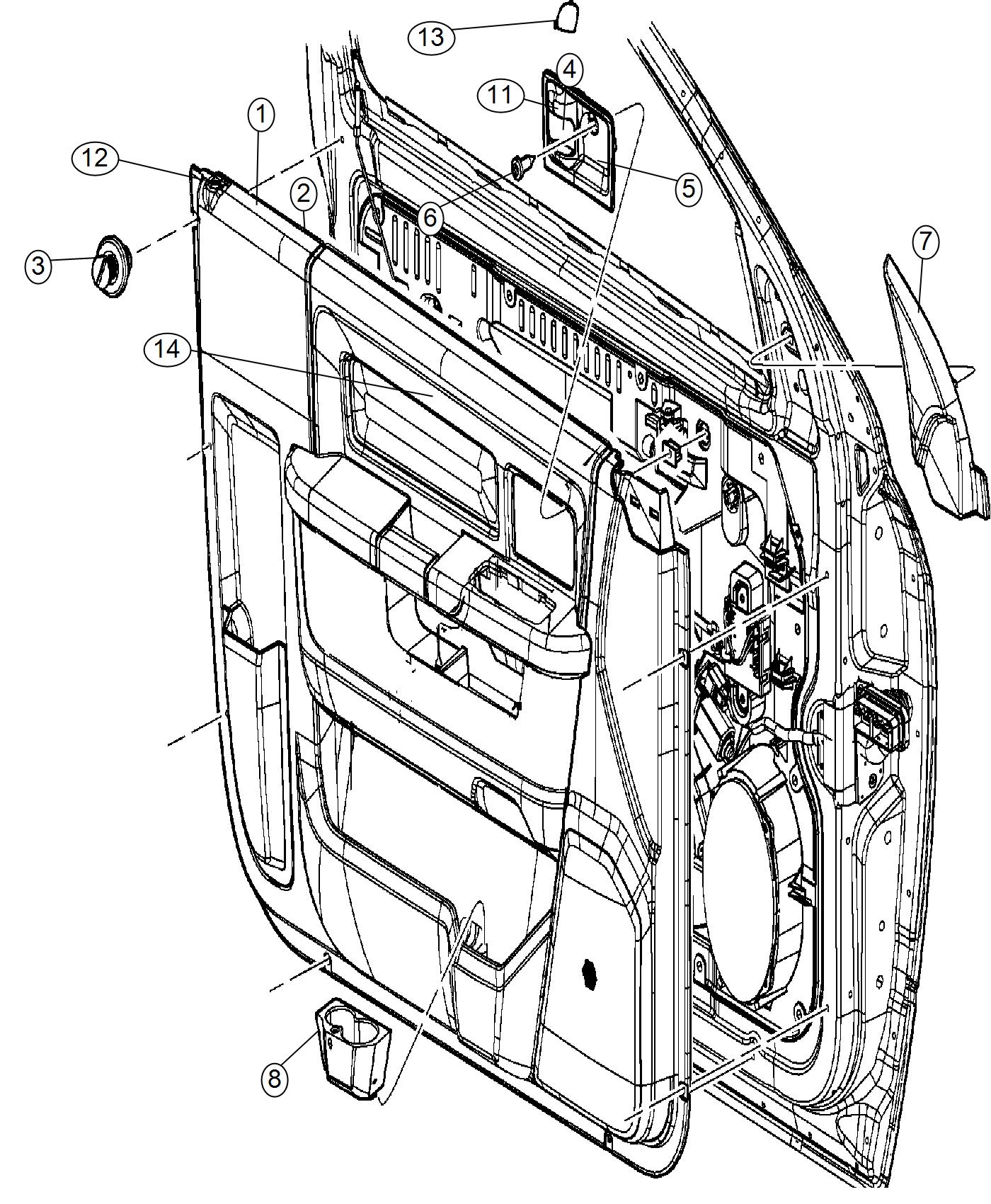 Full size assembly image of Front Door Trim Panels. (1/1)