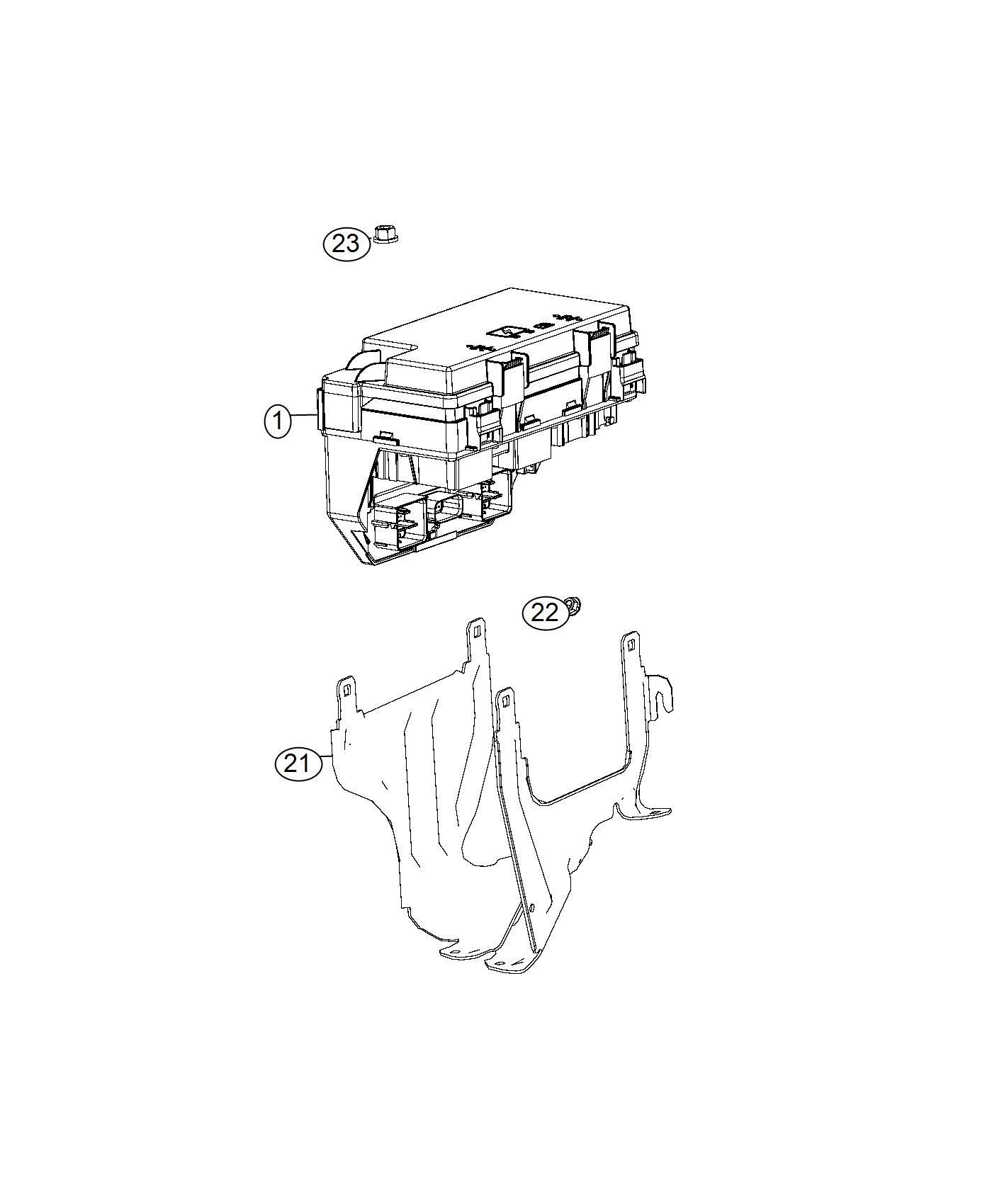 Diagram Parts, Power Distribution Module, Attaching and Component. for your 2002 Chrysler 300 M  