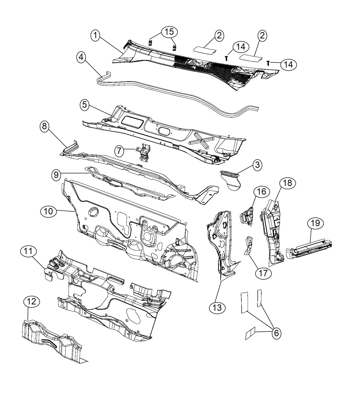 Diagram Cowl. for your Chrysler 300  M