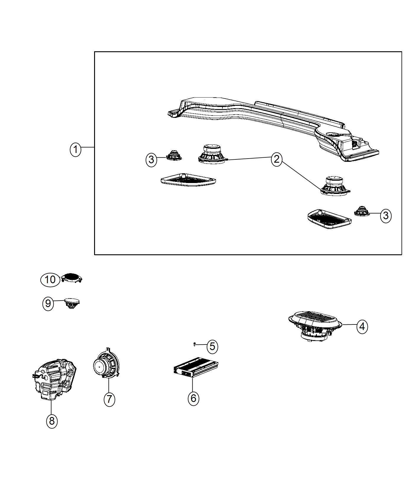 Diagram Speakers. for your 2021 Jeep Wrangler   