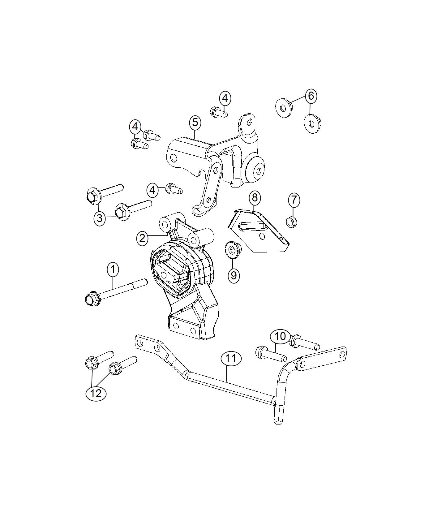 Engine Mounting Right Side RWD/2WD 3.6L [3.6L V6 24V VVT Engine W/ESS]. Diagram